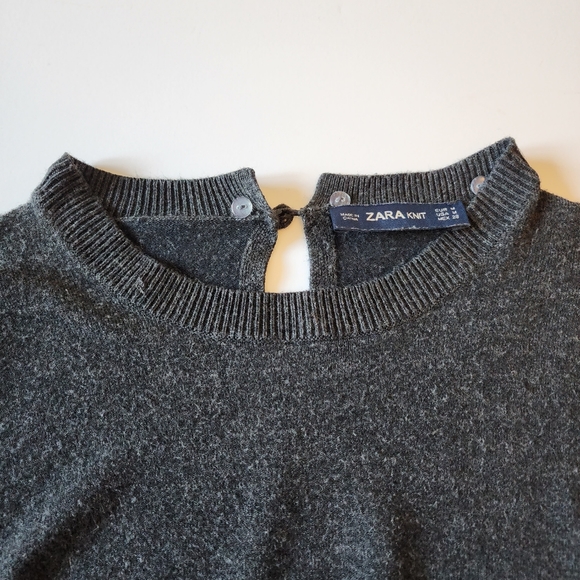 Zara Knit Sweater Dark Grey Medium - Picture 4 of 14